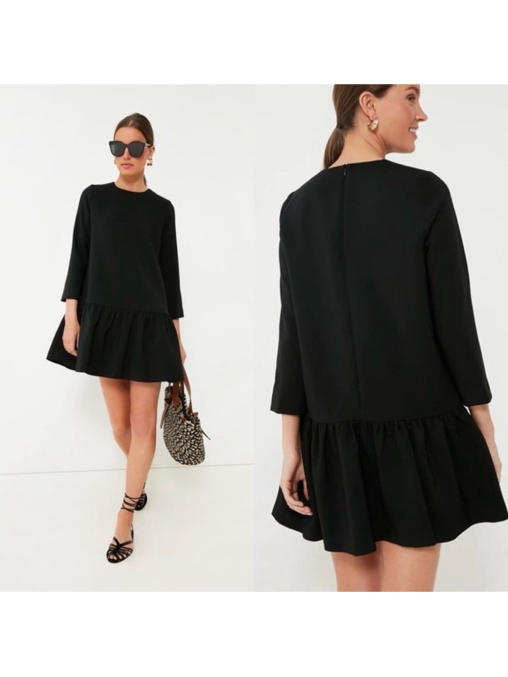 Tuckernuck Black Pierce Ruffle-Hem Mini Dress Size S - Picture 2 of 6